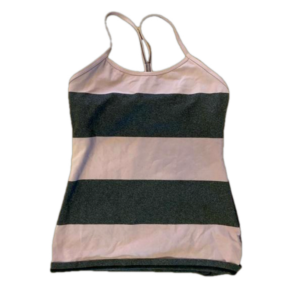 Lululemon power y tank purple gray stripe size 8